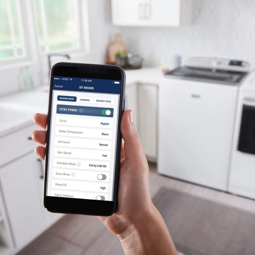 Manage laundry from anywhere with optional smart features. Manage laundry from anywhere with optional smart features.